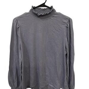 Falls Creek Gray Ruffle‎ Turtleneck Long Sleeve Top
